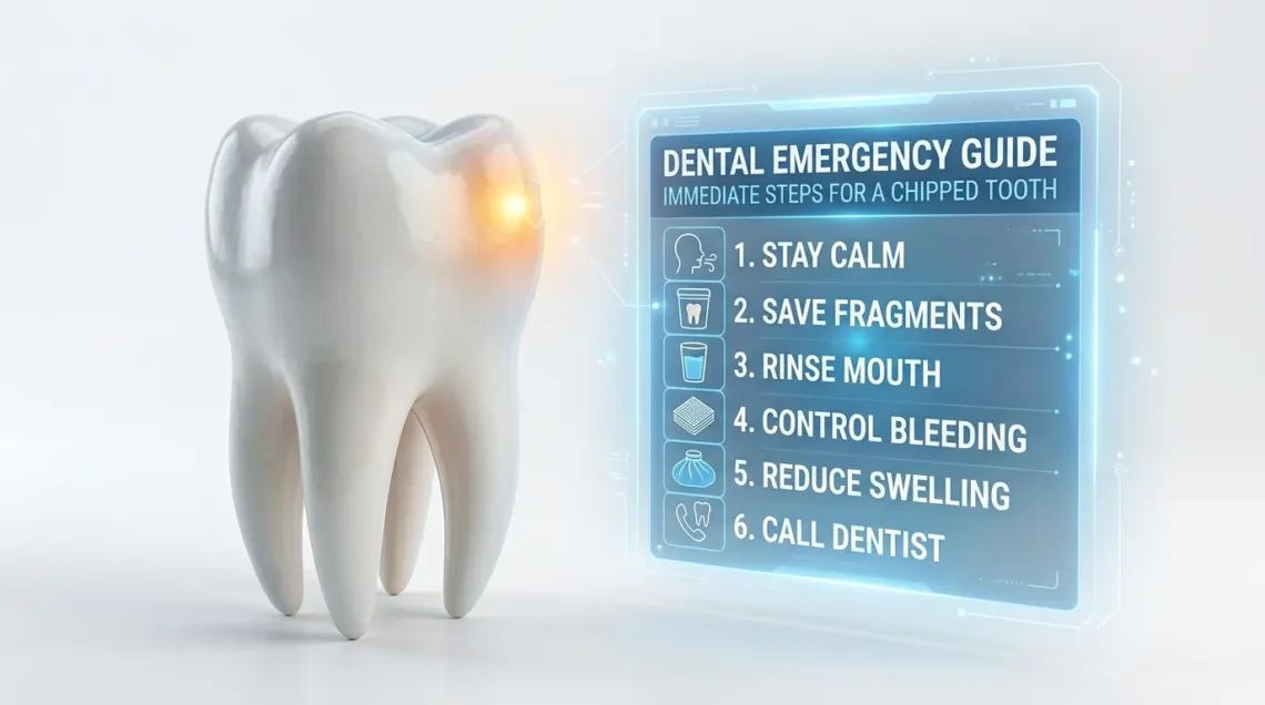Tooth chip emergency holographic