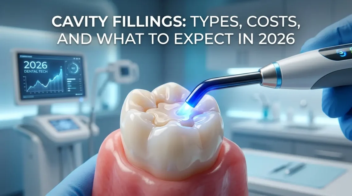 Tooth filling being applied