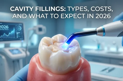 Tooth filling being applied