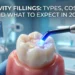 Tooth filling being applied