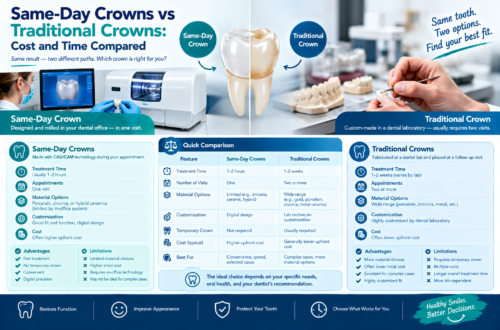 Same-day crowns vs traditional crowns
